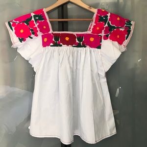 Mexican hand embroidered blouse shirt